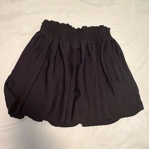 Zara Black Smocked Waist Mini Skirt